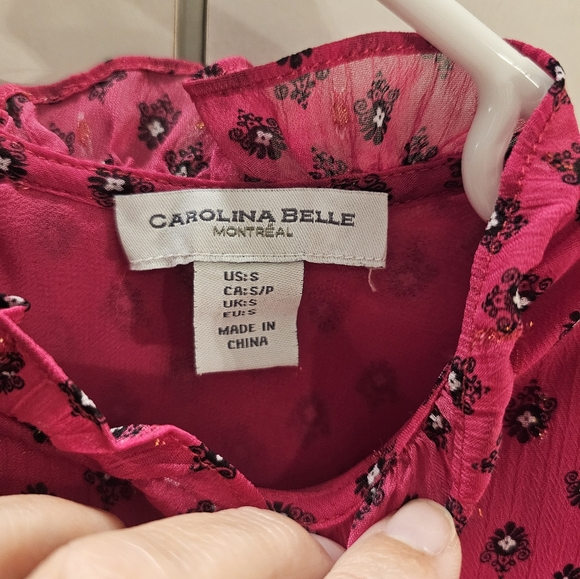 Carolina Belle Womans Small Pink Blouse - Picture 2 of 5